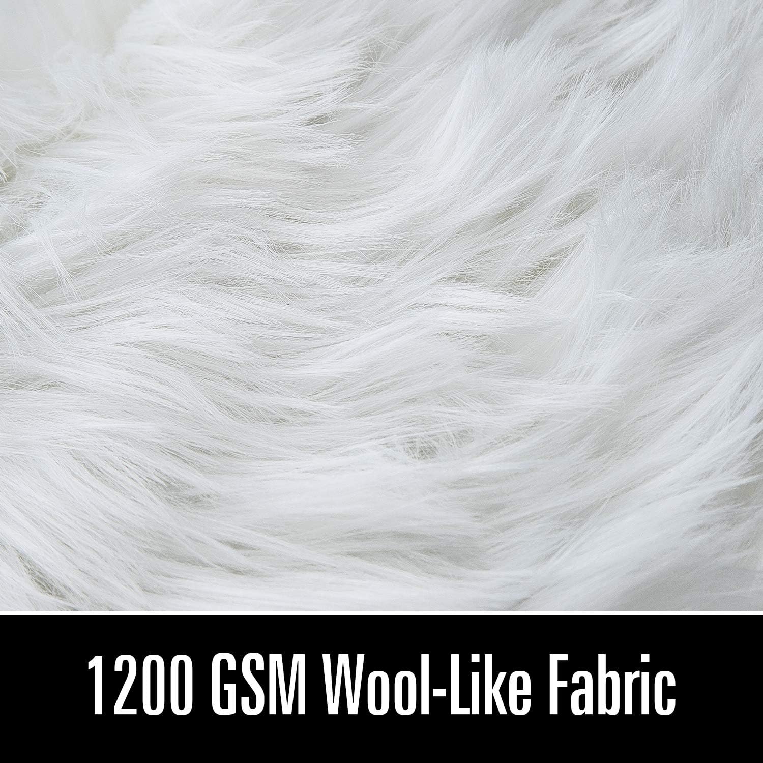 LOCHAS Deluxe Super Soft Fluffy Shaggy Home Decor Faux Sheepskin Rug for Bedroom Floor Sofa Chair, Chair Cover Seat Pad Couch Pad Area Carpet, 2ft x 3ft, Ivory White: Kitchen & Dining