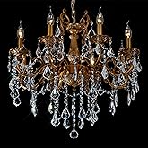 MEEROSEE Crystal Chandeliers Contemporary Chandelier Island Lighting 8 Lights Candle Pendant Ceiling Light Fixture for Dining