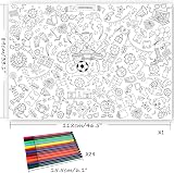 HOWAF Giant Football Colouring Poster 1188x840mm + 24 Pens - Kids Party Art view 4