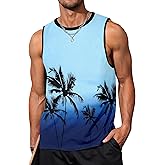 Mens Tank Tops Beach Summer Sleeveless Shirts Graphic Palm Tree Vacation Tanks Muscle Gym Tank Top