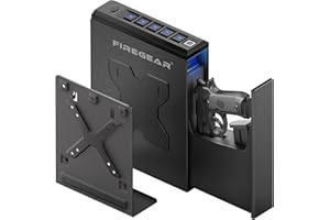 FIREGEAR Carbon Steel Gun Safe with Upgraded Biometric Sensor Unlocks in 0.5s, Stores 20 Fingerprints for Multi-User Access, Childproof Design - Bedside Storage, Nightstand Safe, Compact - Black