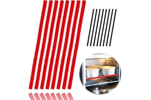 LEEYEAN 8 Pack Oven Rack Shields - Heat Resistant Silicone Oven Rack Cover 14 inches Long Oven Rack Edge Protector, Protect Against Burns and Scars (Red)