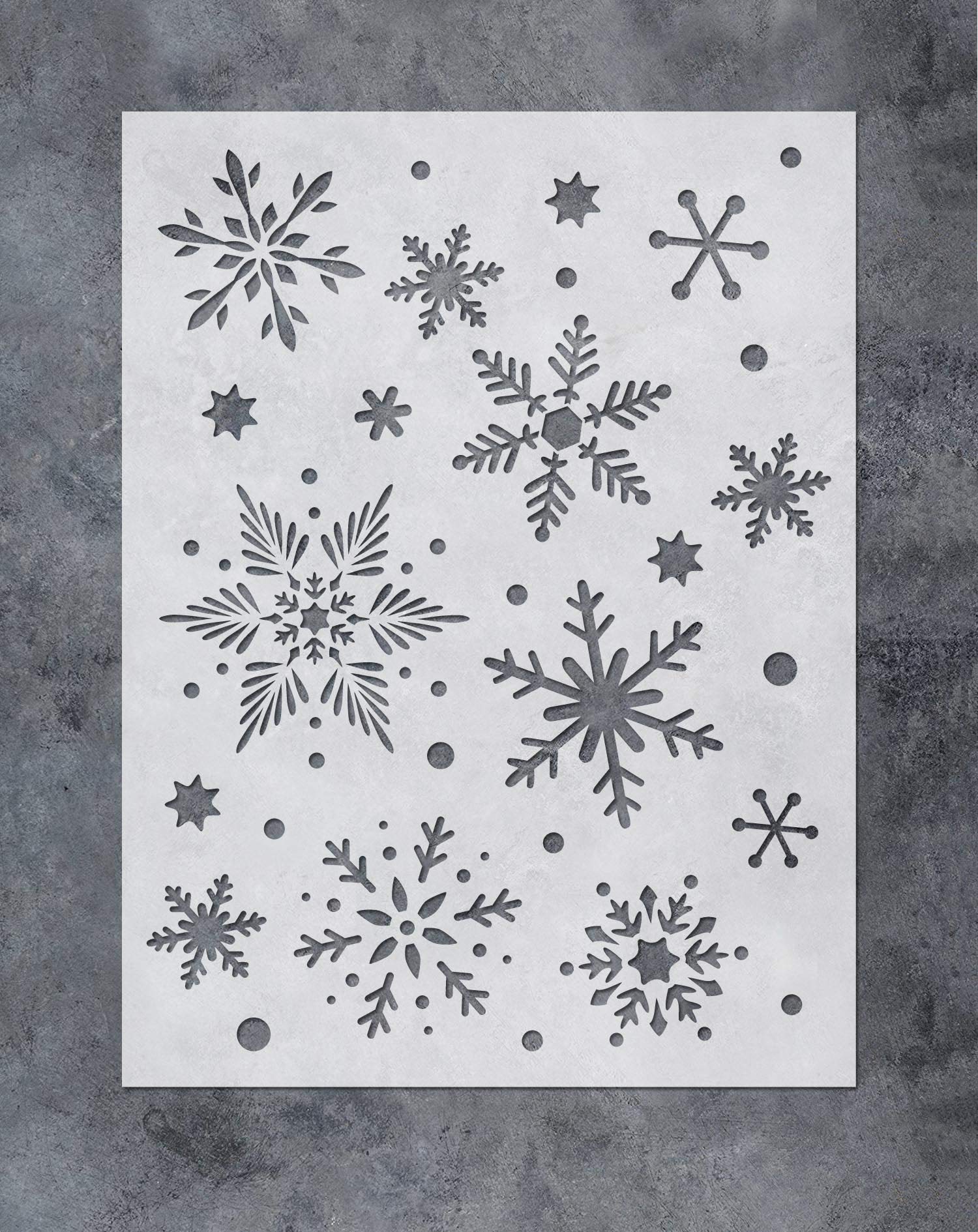 GSS Designs Snowflakes Art Stencil(12x16inch) - Christmas Decoration Snowflakes Painting Template for Furniture, Wall, Window, Fabric, Wood (SL-072)