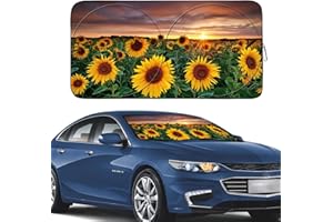 Gven Windshield Sun Shade 2024 Newest Sunshade for Car Windshield Front Window Sun Visor Shades FUUNY Design Blocks UV Rays Sun Protection for Car Truck SUV Auto Accessories (Sunflower, S)