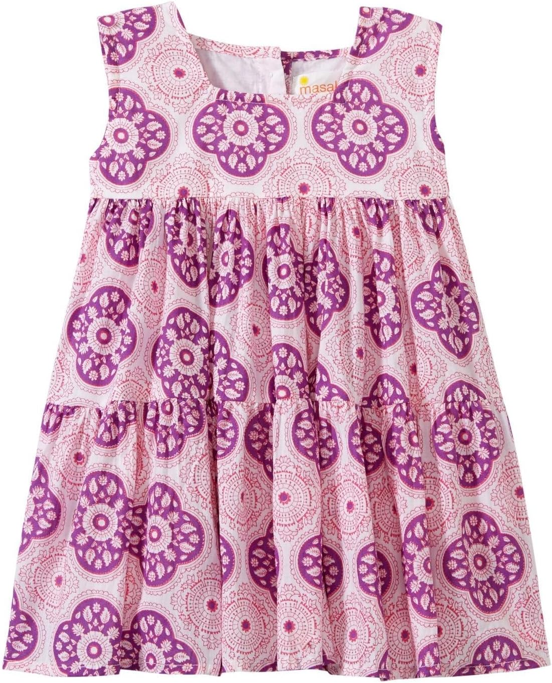 MasalaBaby Girls' Medallion Gypsy Dress Bdr0002, Purple, 18-24 Months
