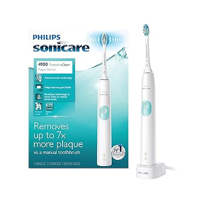 Philips Sonicare ProtectiveClean 4100 Rechargeable Electric Toothbrush, White HX6817/01 (Packaging may Vary)