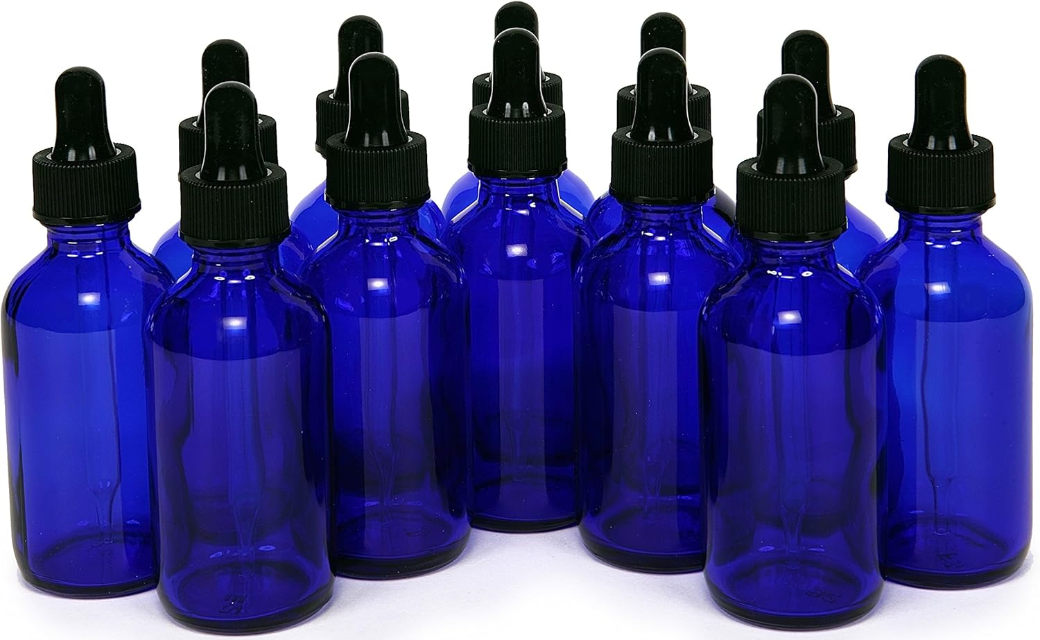 12, Cobalt Blue, 1 oz, Glass Bottles, with Glass Eye Droppers: Kitchen & Dining