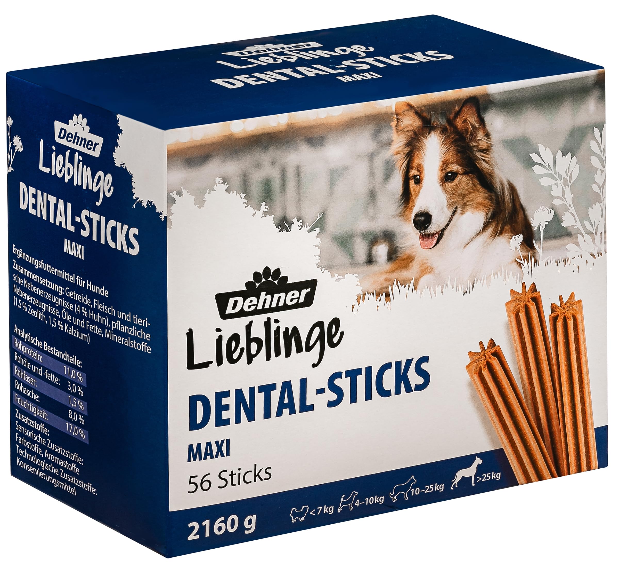 Dehner Dental Dog Snack Sticks 2160 g Maxi for Dogs 25kg Pack of 56
