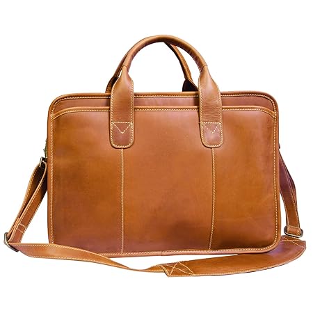 Canyon Outback Buffalo Valley 15-Inch Leather Briefcase, Distressed Tan, One Size