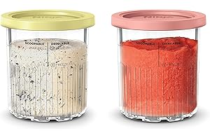 Ninja Creami Pints 2 Pack, Compatible with NC500 Series Creami Ice Cream Makers, BPA-Free & Dishwasher Safe, Color Lids, 1 Pi