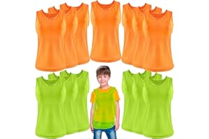 Skyebed 14 Pcs Pinnies Scrimmage Jerseys Youth Vest Pinnies for Kids Sports Team Basketball Soccer Football Volleyball