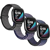 AVOD Nylon Bands Compatible with Fitbit Versa 3/Fitbit Sense, Soft Breathable Sport Loop Adjustable Replacement Strap…