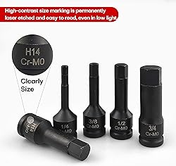 SEKETMAN 20Pcs 1/2" Drive Master Impact Hex Bit