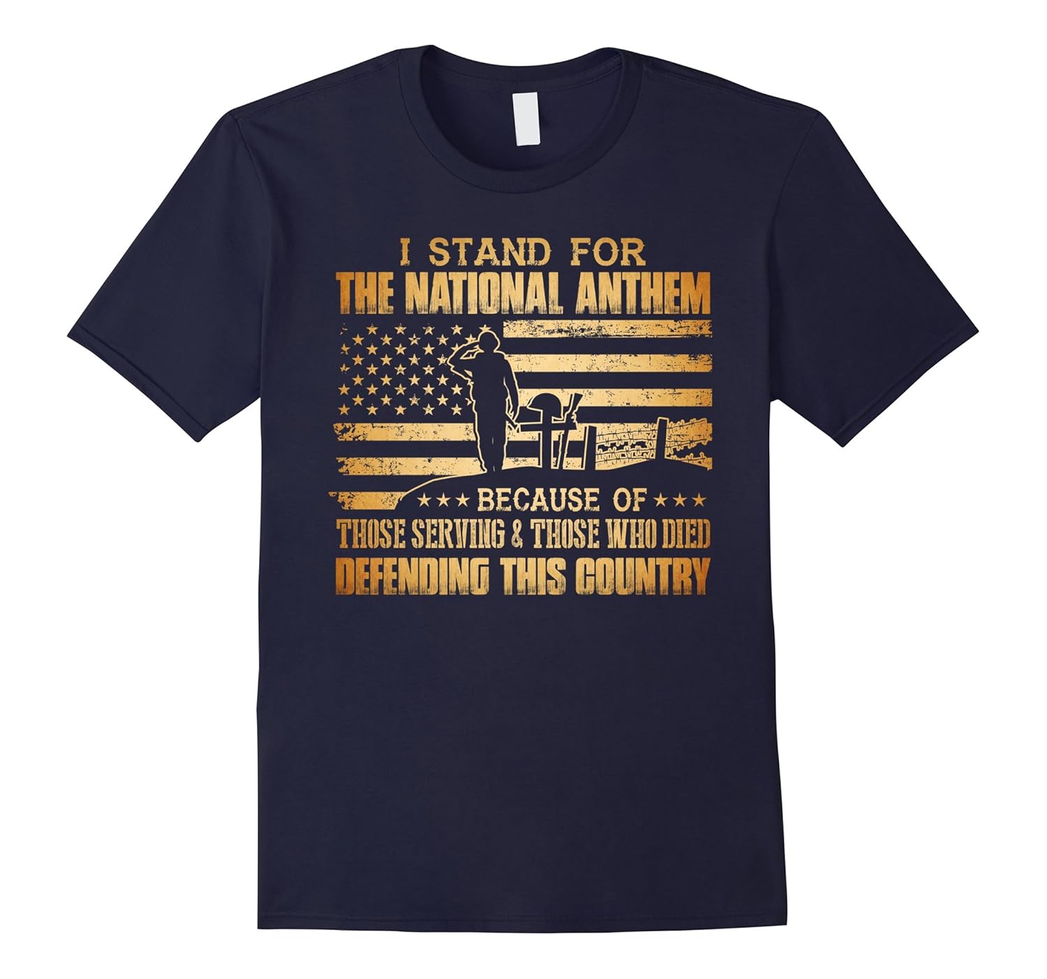 I Stand For The National Anthem - Veteran Pride T-Shirt-ANZ