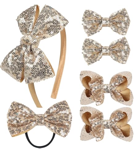 Amazon.com : Amybasic Sparkly Sequin Hair Bow Headbands  display picture 1