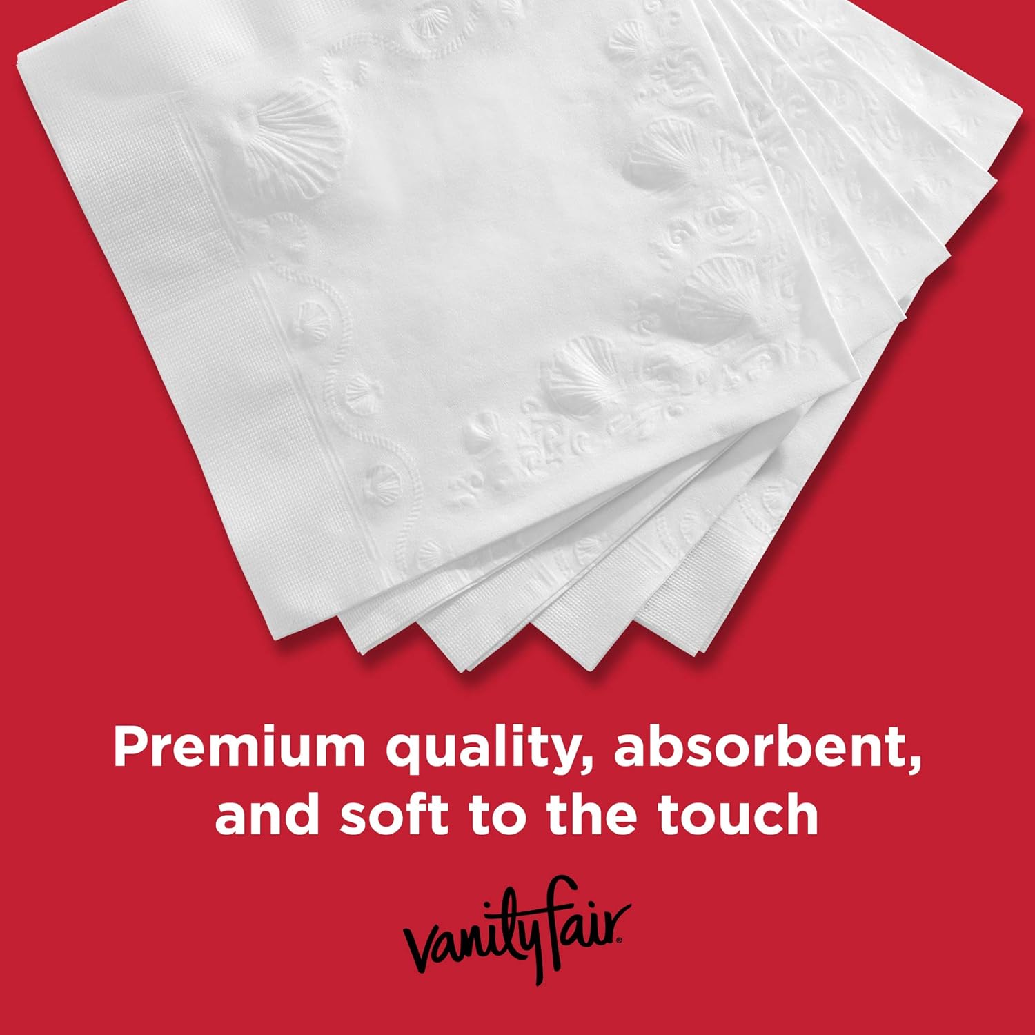 Vanity Fair Everyday Napkins, 400 Count, White Paper Napkins, 2 Packs