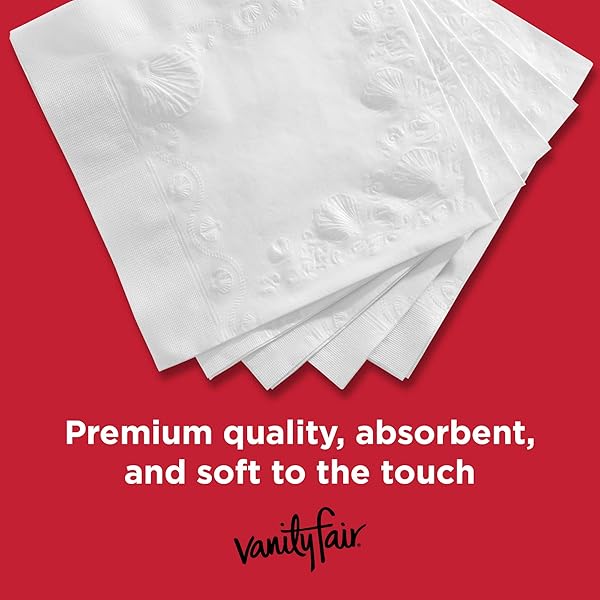 VANITY FAIR EVERYDAY PAPER NAPKINS, 200 COUNT (PACK OF 2), DISPOSABLE NAPKINS MADE SOFT AND SMOOTH FOR EVERYDAY MEALS