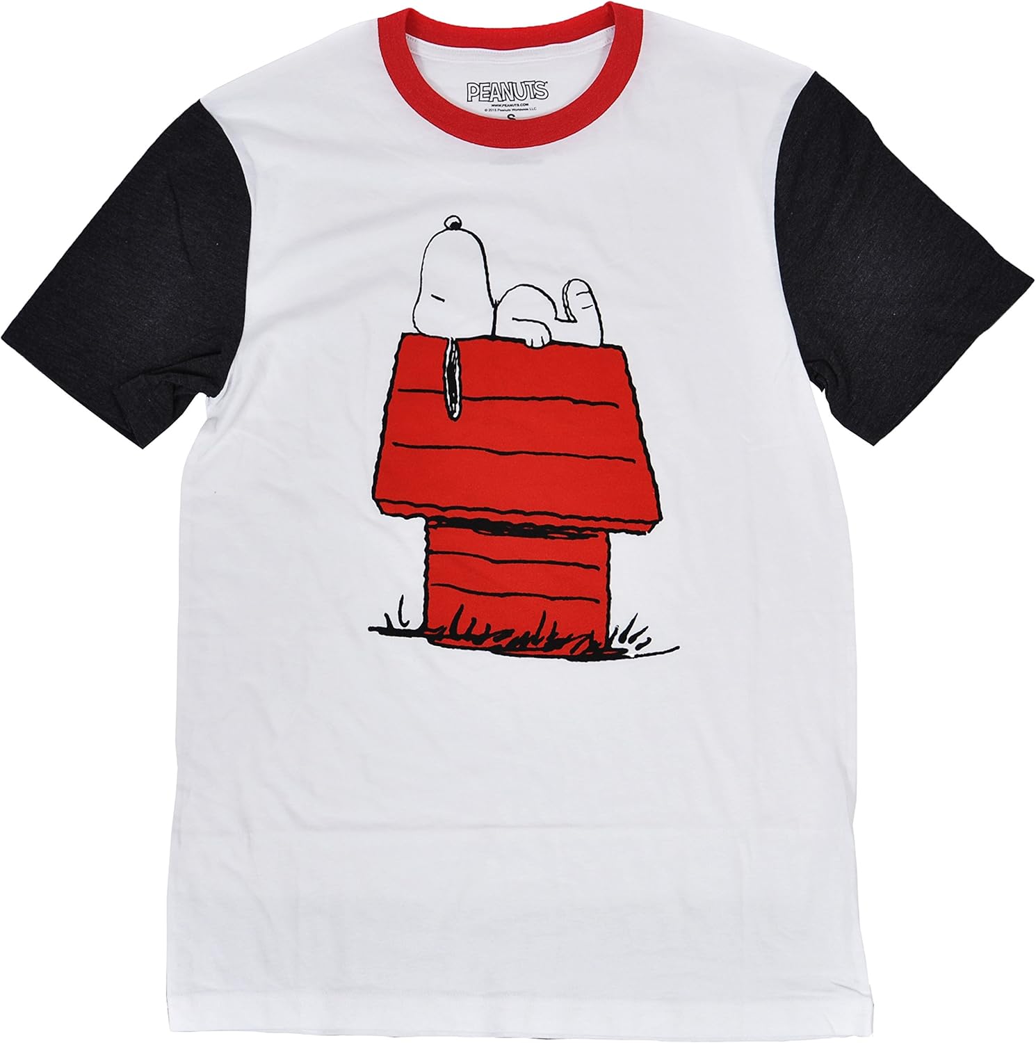 Peanuts Men's Snoopy Raglan TShirt (2XLarge) Clothing