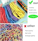 Hemiks 120 Large Colorful Rubber Bands 15 cm Office Home School Bundling view 4
