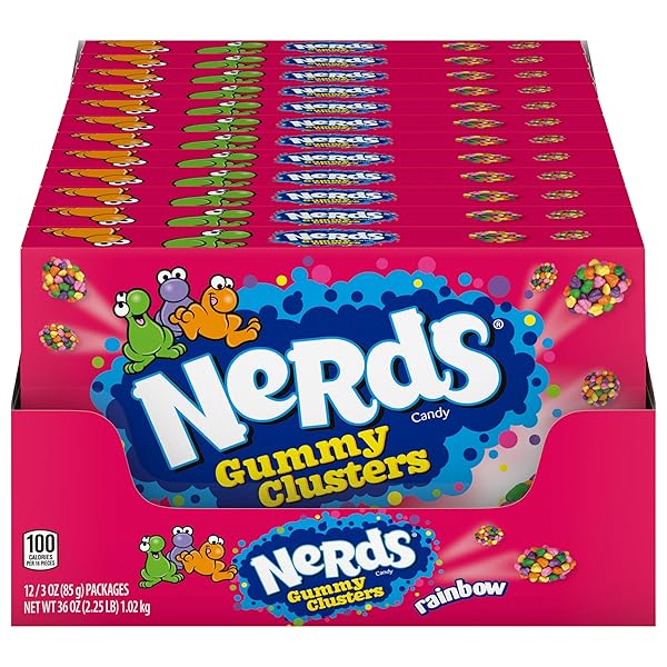 NERDS GUMMY CLUSTERS CANDY, RAINBOW, 3 OUNCE MOVIE...