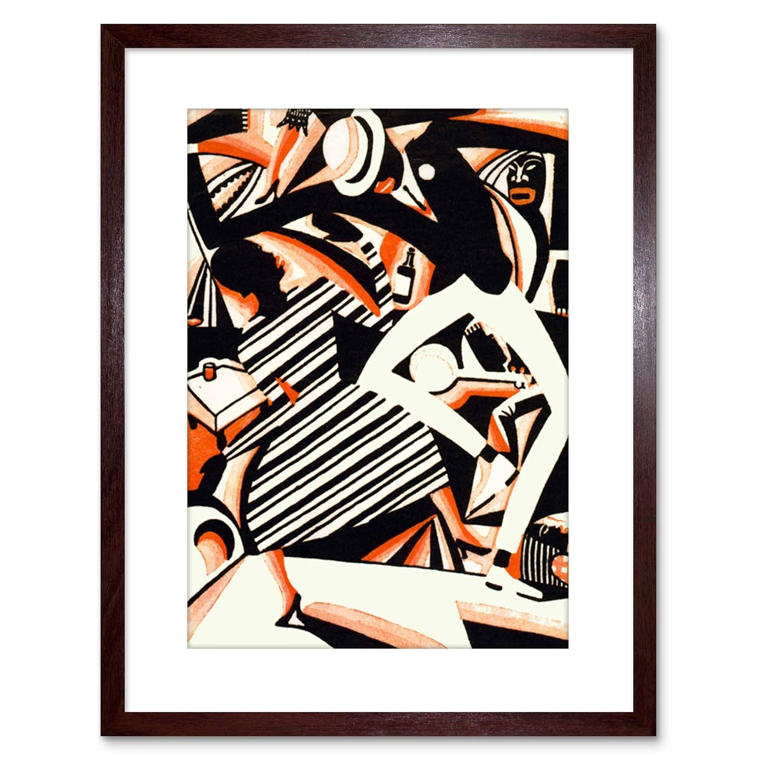 9x7 '' AFRICAN AMERICAN JAZZ TWO TONE REISS DANCE MUSIC FRAMED ART PRINT F97X663