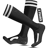 Rahhint Soccer Football Socks Anti Slip Compression Padded Cushioned Anti-Blister Grip Softball Socks for Youth Men Women