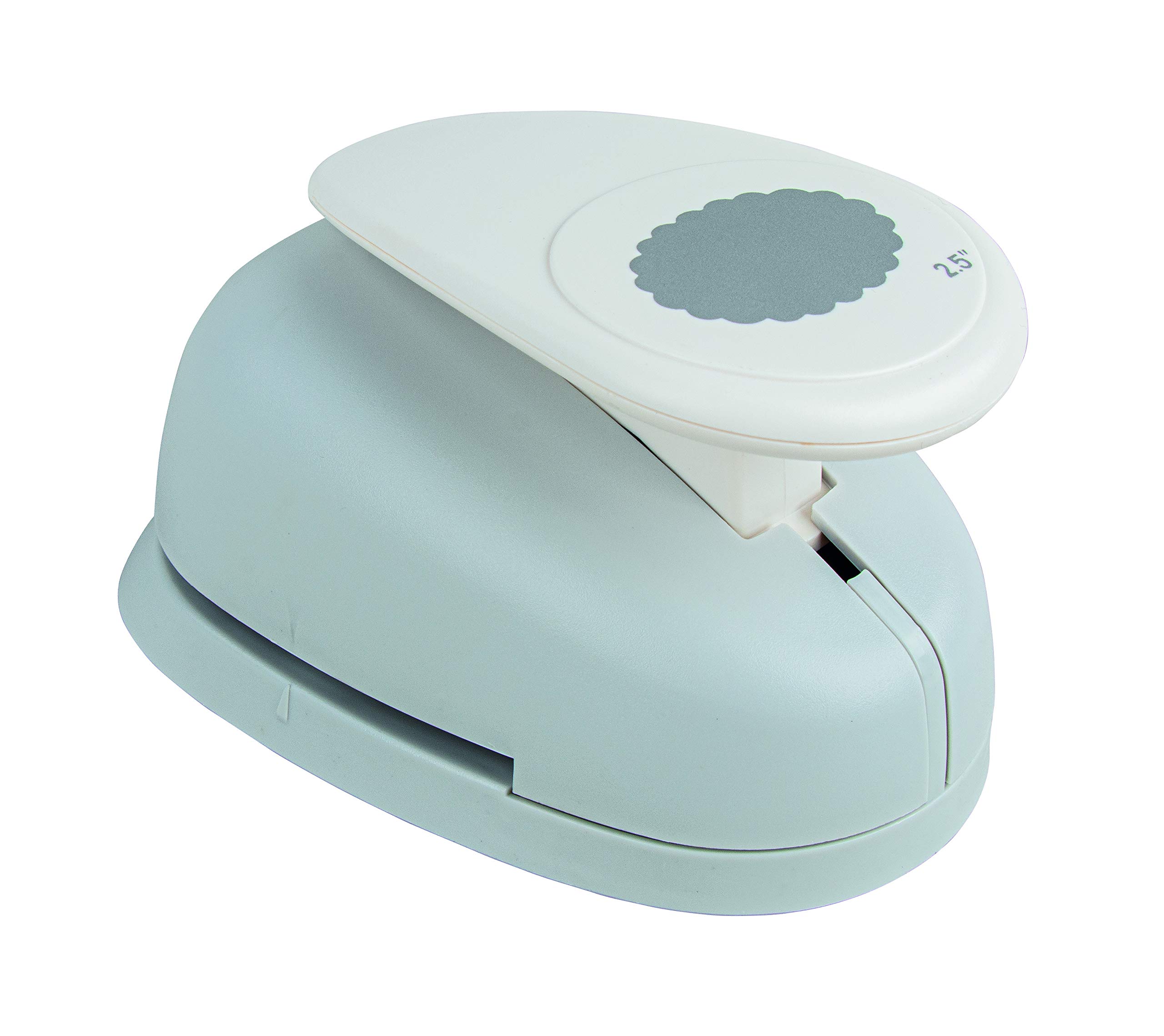 Rayher Paper Craft Punch, Scalloped Oval Lever Punch for Card Making, Scrapbooking and Papercraft, 6.35cm, (2.5''), 8974500