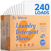 BellaLuce Laundry Detergent Sheets - Laundry Sheets, 240 Loads, Eco-Friendly, Plastic-Free, Fresh Linen Scent, Space Saving, Fast Dissolve & Hypoallergenic, Laundry Detergent for Home,Dorms,Essentials