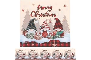 jojofuny 20pcs Christmas Napkin Disposable Merry Christmas Gnome Paper Guest Napkin for Xmas Dinner Party Supplies