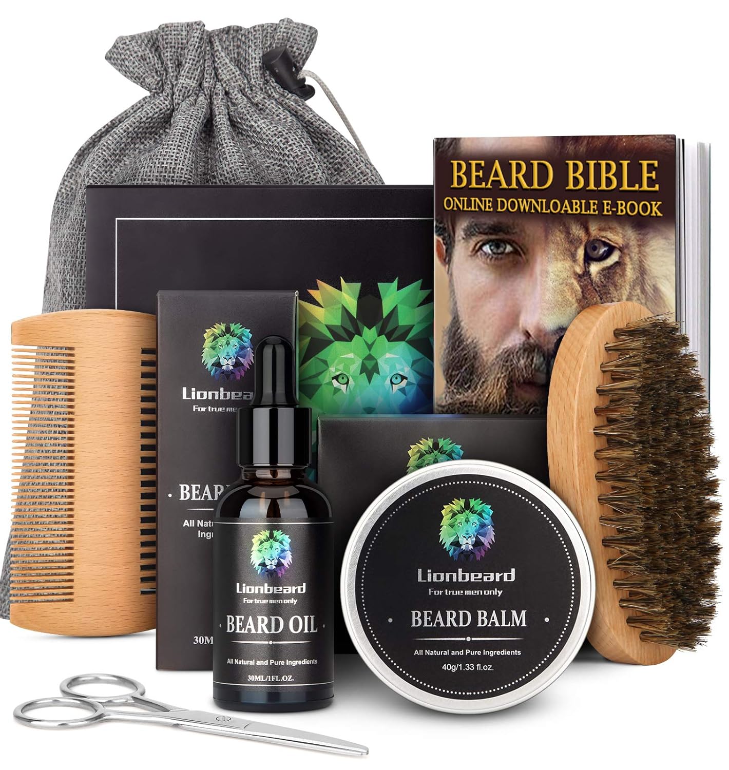 isner mile beard kit for men grooming & trimming tool with beard shampoo wash
