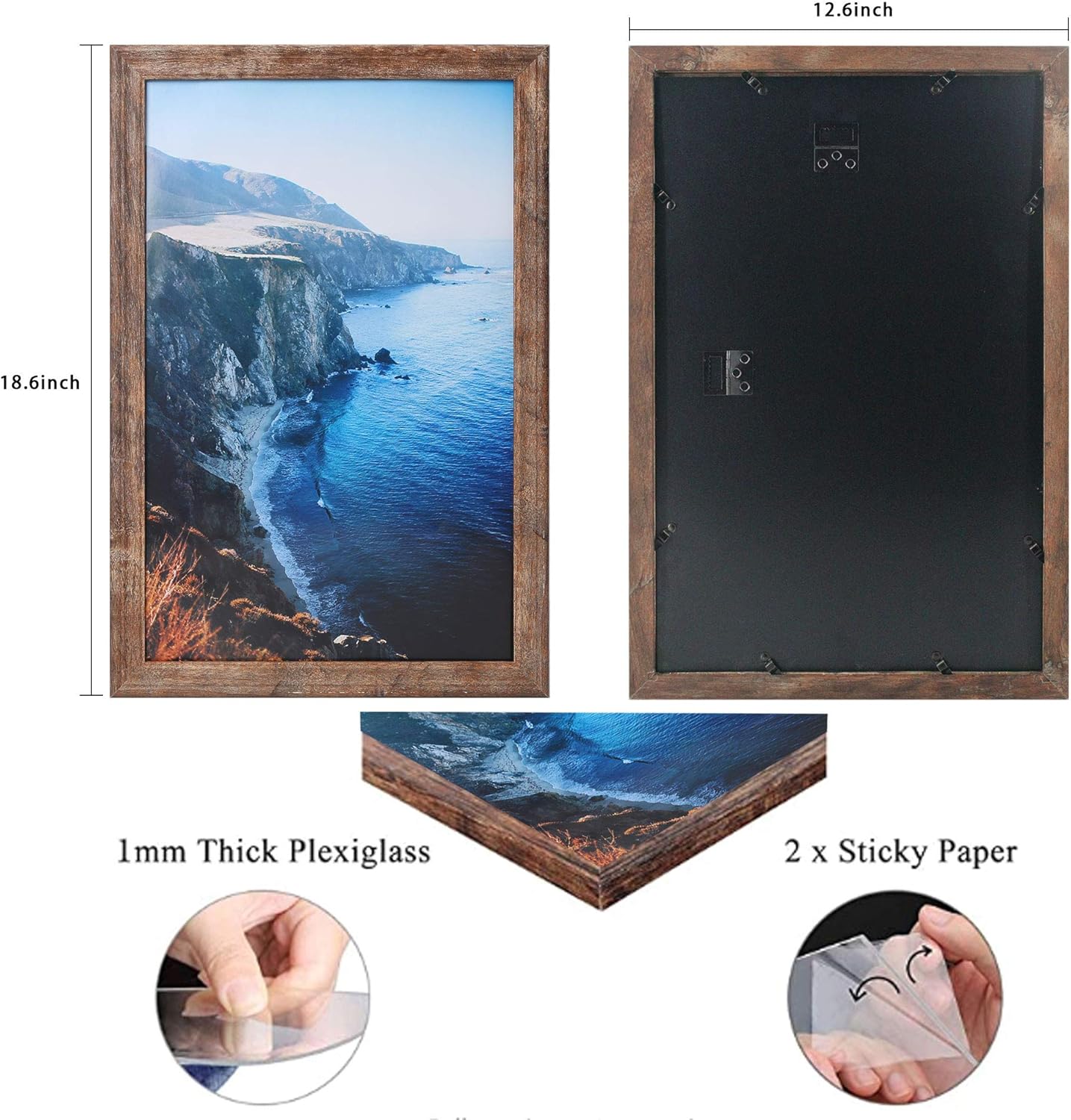 Distressed White Wood Poster Frames Set of 2 KCRasan 11x17 Picture Frames Poster Frame 11×17