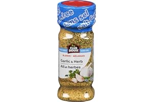 Club House, Quality Natural Herbs & Spices, One Step Seasoning, Garlic & Herb, Salt-Free, Gluten-Free, 142g