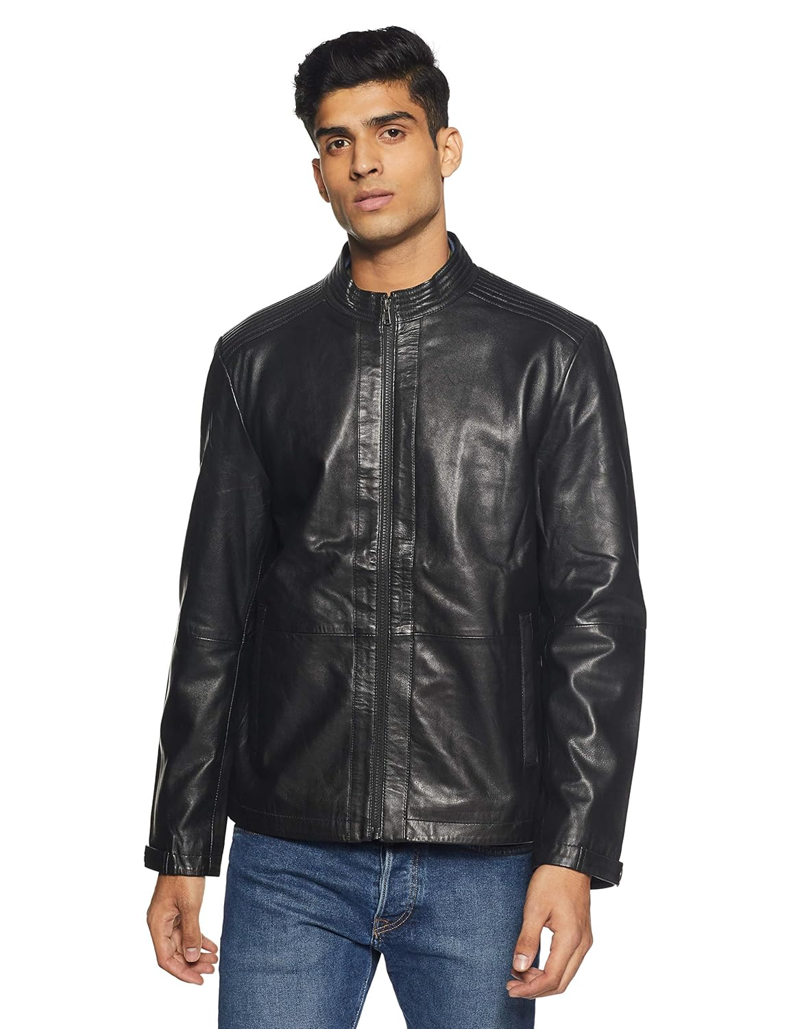 wrangler leather jacket mens
