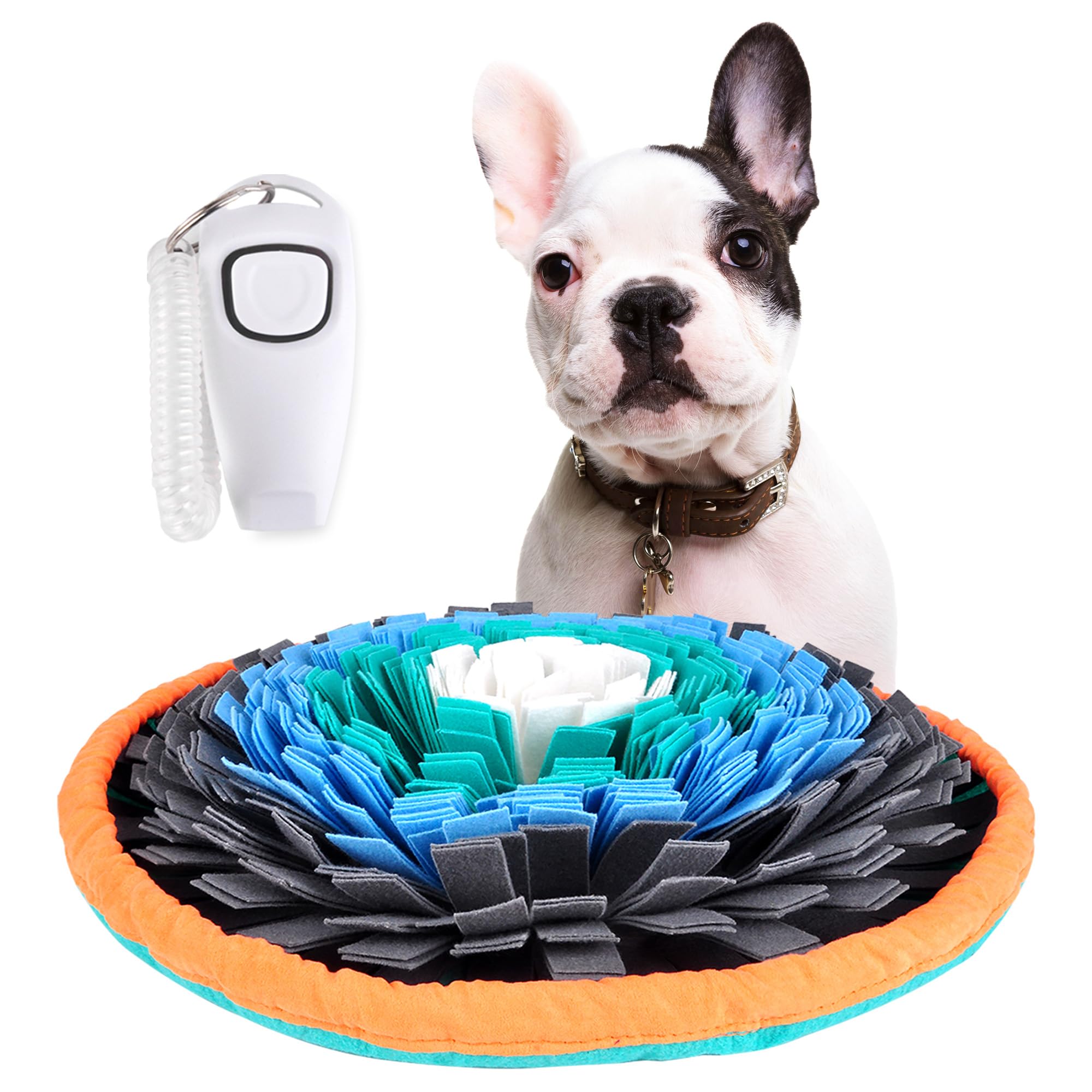 Photo 1 of 20 Inch Snuffle Mat for Dogs with Training Clicker Interactive Sniff mat and Puzzle Toy Slow Feeder for Stress Relief and Boredom – Washable Foraging Rug and Treat Dispensing Mat for All Breeds