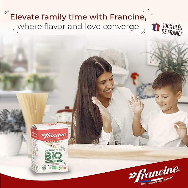 FRANCINE FARINE DE BLE BIO – FRENCH ALL PURPOSE ORGANIC WHEAT FLOUR – 2.2 LBS