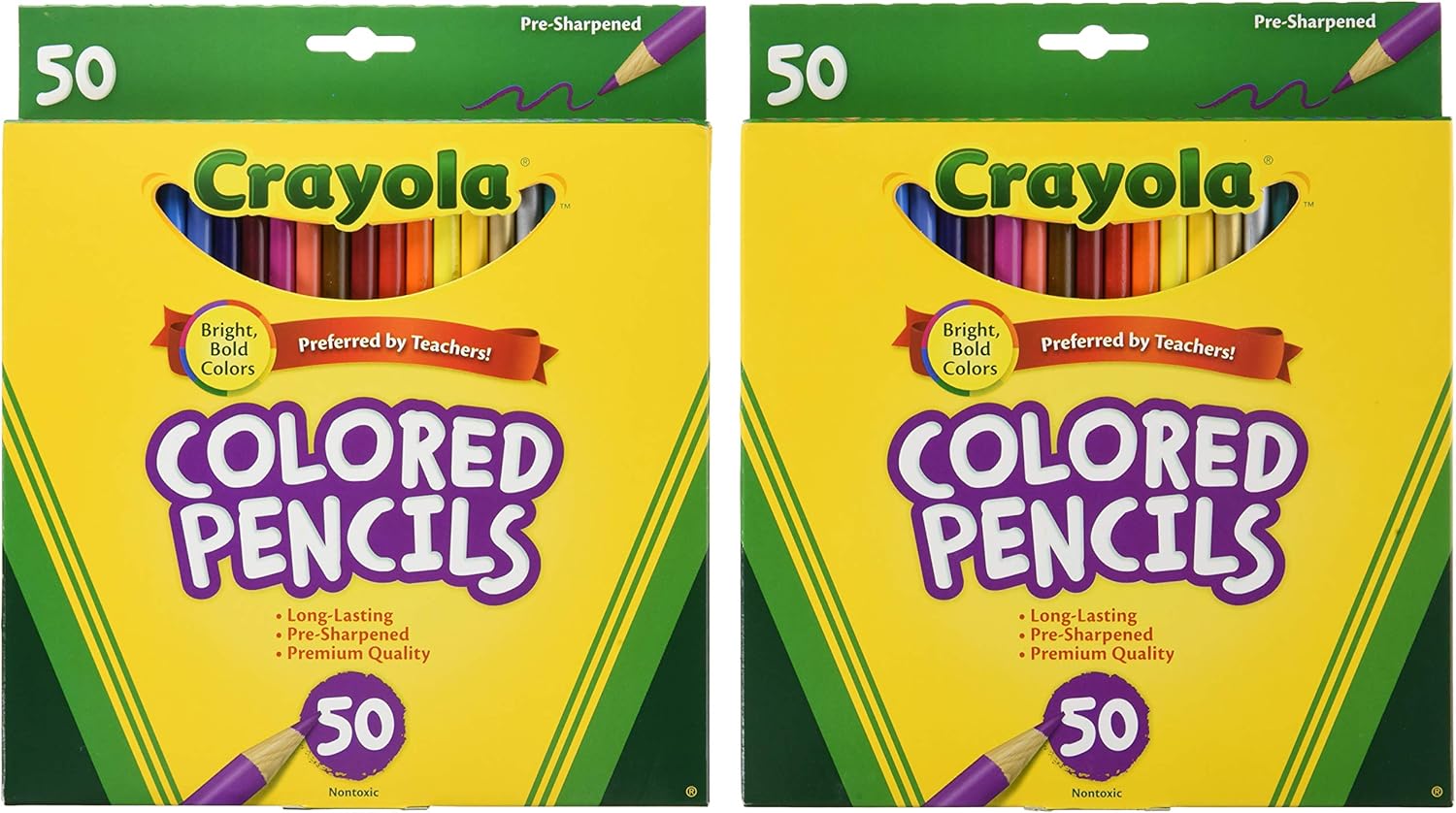 Crayola 50ct Long Colored Pencils (68-4050) Pack of 2: Toys & Games