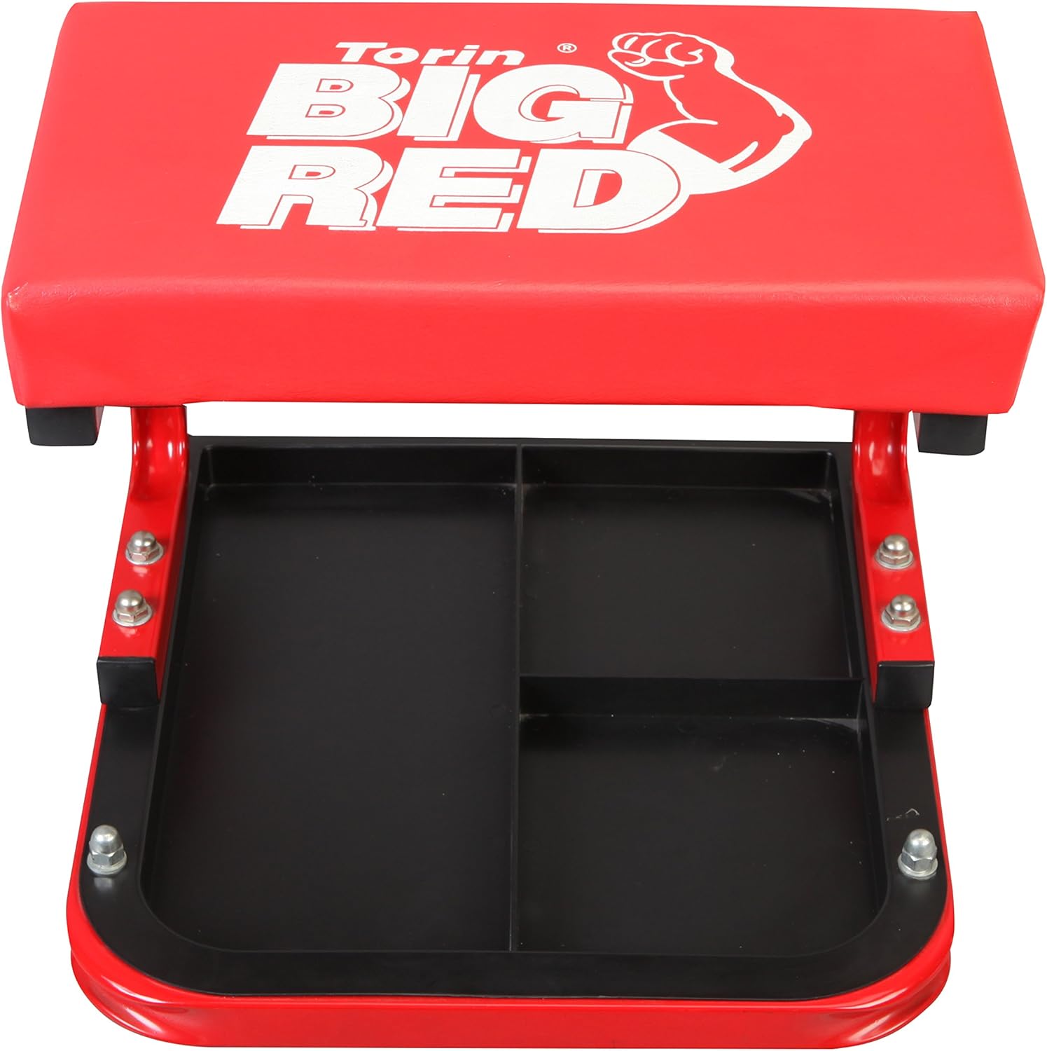 Torin TR6300 Red Rolling Creeper Garage/Shop Seat: Padded Mechanic Stool with Tool Tray: Automotive
