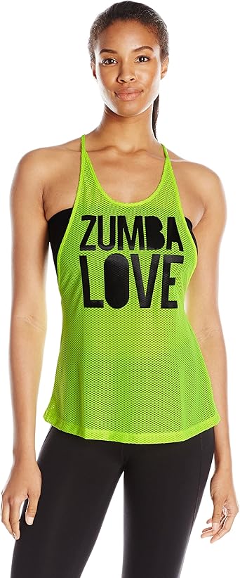 Zumba Fitness Love Mesh - Camiseta sin mangas para mujer: Amazon ...
