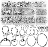 JOLCEEY 275Pcs Keyring Clip with Key Rings Swivel Lobster Clasp Hooks