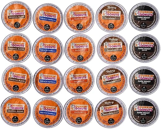 20 Count Dunkin Donut Coffee Variety K Cups For Keurig K Cup