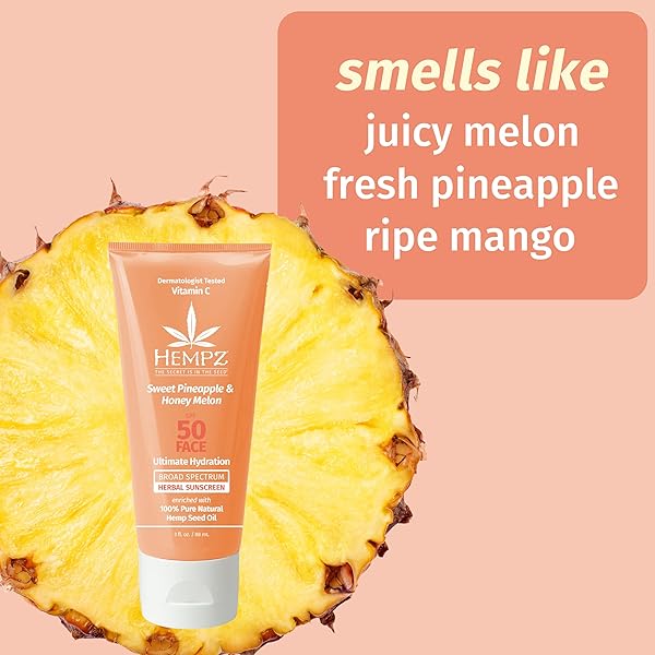 SWEET PINEAPPLE & HONEY MELON HERBAL FACIAL SUNSCREEN 3 OZ. SPF 50
