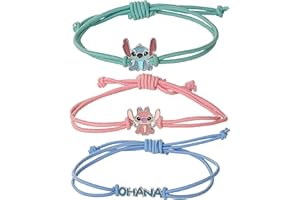 Disney Lilo & Stitch Bracelet 3-Piece Set Official License, Stitch and Angel Cord Friendship Bracelet, Lilo and Stitch Gifts