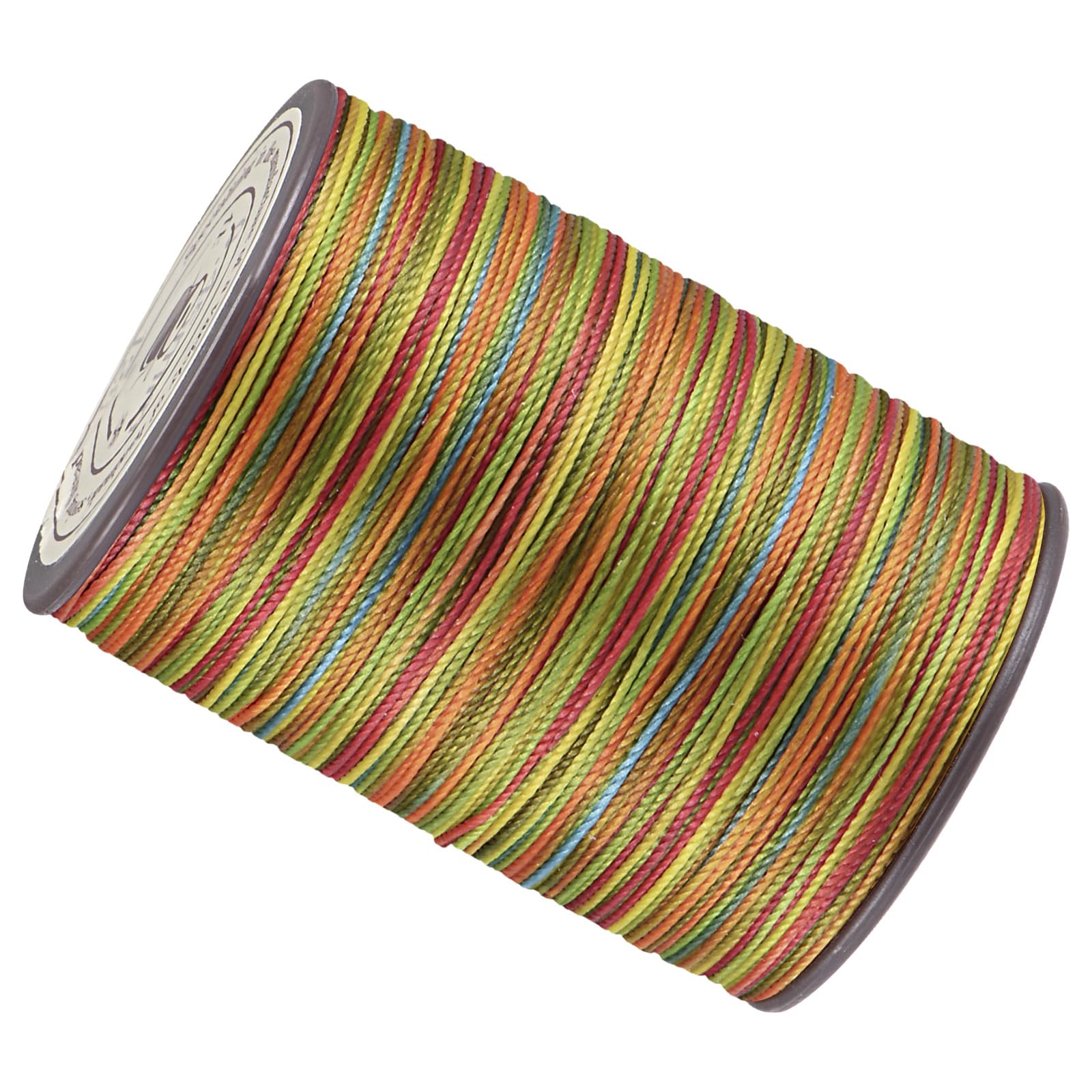 Kozelo Thin Leather Waxed Sewing Thread -[0.55mm x 137 Yards] Practical Long Waxed Cord Sewing Thread for Leather Craft DIY Bookbinding Use|PET & Wax Coating, Colorful