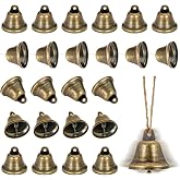Craft Bells, 24 PCS Bronze Jingle Bells Vintage Bells (1.7" X 1.5") Small Brass Bells for Wind Chimes Housebreaking Making Dog Potty Training Doorbell Wedding Decor DIY Favor Crafts Christmas Tree