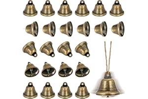 LIGHOON Craft Bells, 24 PCS Bronze Jingle Bells Vintage Bells (1.7" X 1.5") Small Brass Bells for Wind Chimes Housebreaking Making Dog Potty Training Doorbell Wedding Decor DIY Favor Crafts Christmas Tree