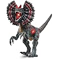 NKOK WowWorld B/O Dilophosaurus (Lights & Sounds), Realistic Roars by Rotating an arm, Red LED Lights in Mouth and Along Ribs, Articulated in Mouth, arms, Legs and Tail, Great Gift