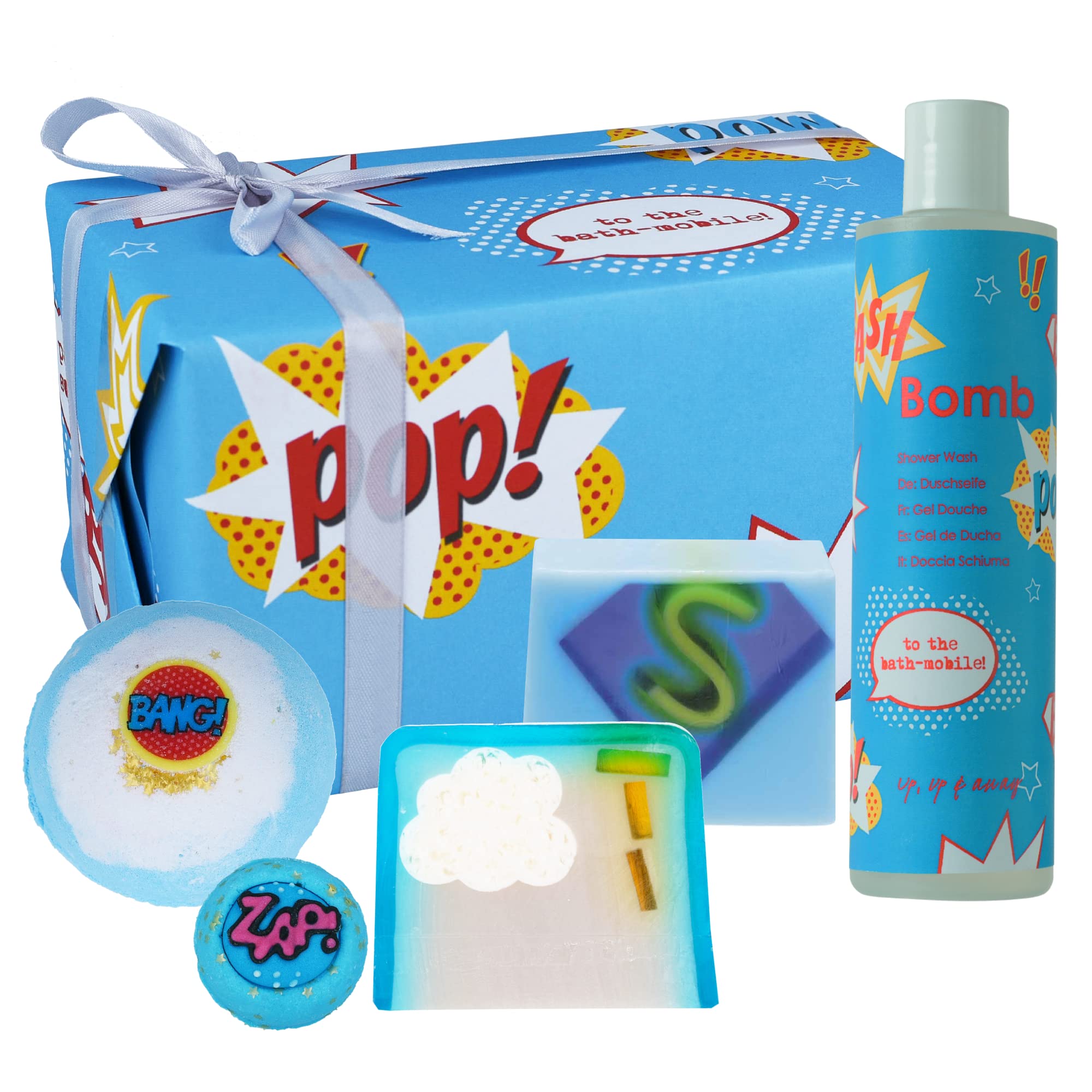 Bomb Cosmetics Superhero's Saviour Handmade Wrapped Bath & Body Gift Pack, Contains 5-Pieces, 500 g