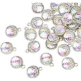 Pack of 80 Mermaid Scale Enamel Charms Gold Plated Colored Pendants Hawaii Style Accessories for Necklace Bracelet Jewelry Making DIY Crafting