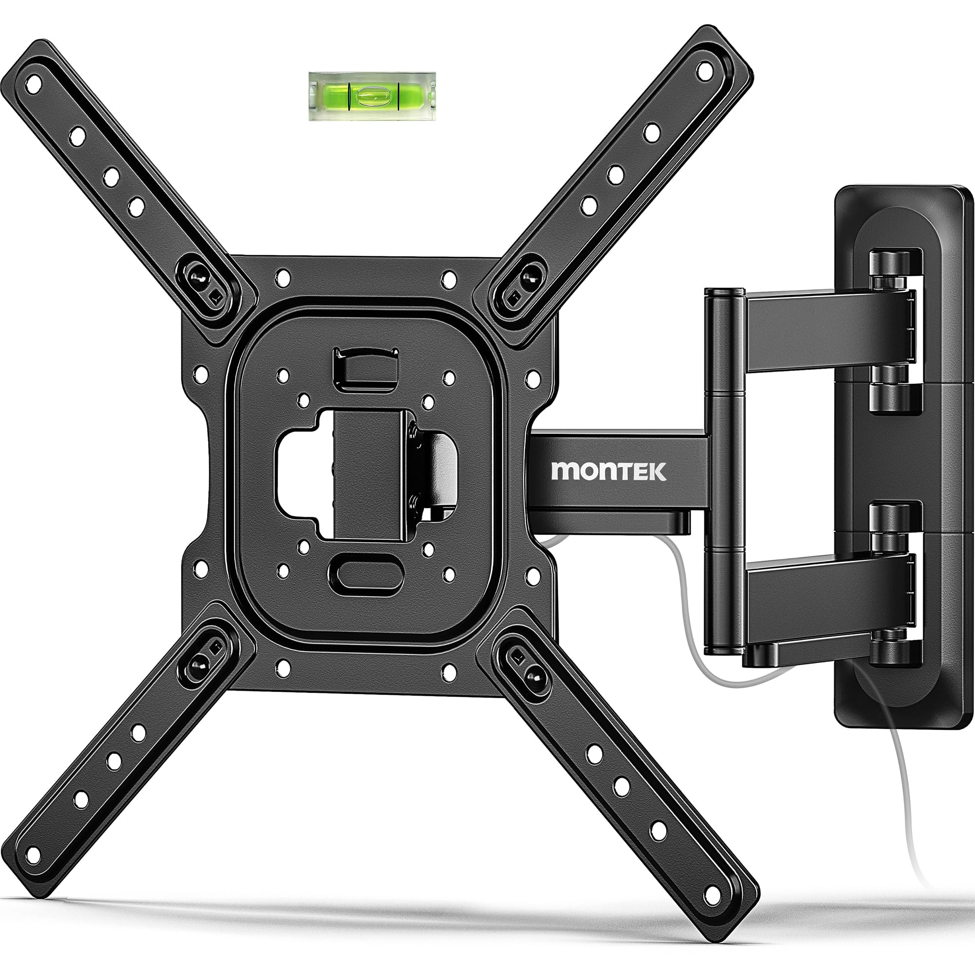 Photo 1 of monTEK Full Motion TV Wall Mount for 23–65 Inch Flat & Curved TVs and Monitors, Swivel & Tilt Articulating Bracket, Max VESA 400x400mm, Holds up to 77 lbs, Perfect Center Design