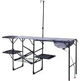GCI OUTDOOR Master Cook Station | Portable Folding Kitchen Table with Soft Shell Sink, Heat Resistant Tabletop &amp; Telescoping Lanter Pole, Perfect for Camping Trips